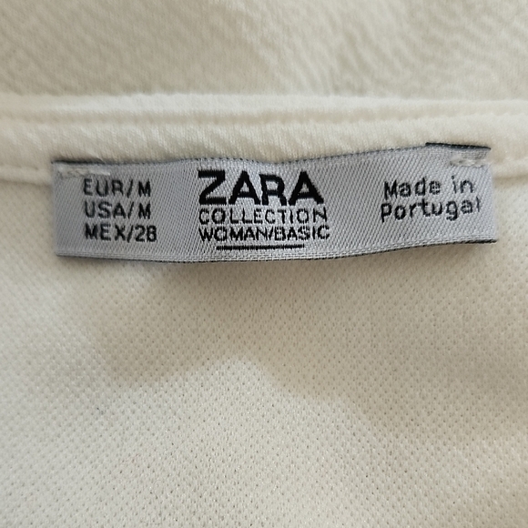 ZARA Collection Yellow White Boho Floral Geometric V-Neck Blouse Size M - Picture 5 of 6